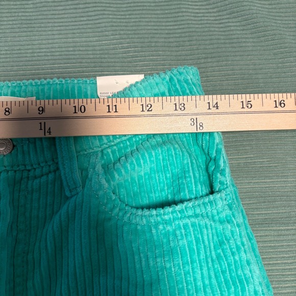 Levi's Ribcage Straight Ankle Pants 26 Teal Corduroy High Rise 100% Cotton NWT - Picture 10 of 11